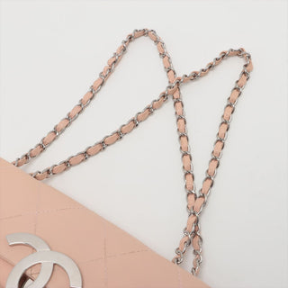 Chanel Vintage Y2K Era Large CC Lambskin Leather Wild Stitch Pink Flap Bag