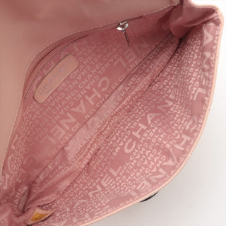 Chanel Vintage Y2K Era Large CC Lambskin Leather Wild Stitch Pink Flap Bag