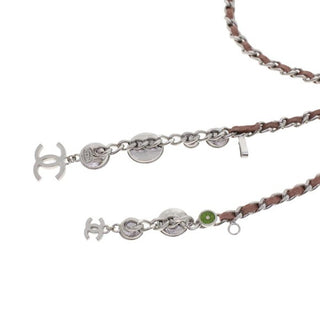 Chanel Y2K Vintage Runway Silver Pink Chain Belt Embellished Enamel Necklace