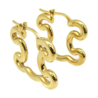 Celine Macadam Logo Gold Earrings Pair With Pouch and Box