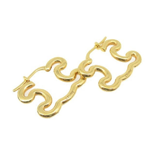 Celine Macadam Logo Gold Earrings Pair With Pouch and Box