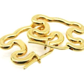 Celine Macadam Logo Gold Earrings Pair With Pouch and Box