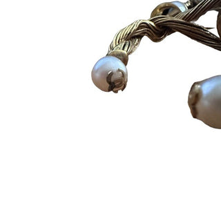 Chanel Faux Pearl Trim 24K Gold Plated Bangle Cuff Bracelet Vintage 90s AW94 RARE