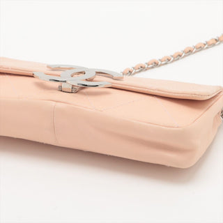 Chanel Vintage Y2K Era Large CC Lambskin Leather Wild Stitch Pink Flap Bag