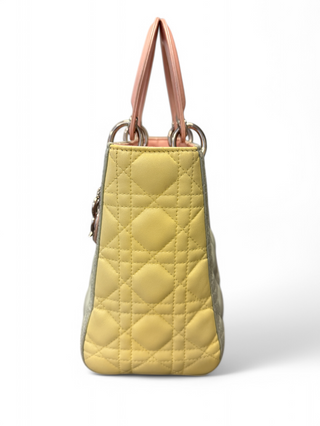Christian Dior Lady Dior Lambskin Leather Pastel Tricolor Colorblock with Strap