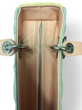 Christian Dior Lady Dior Lambskin Leather Pastel Tricolor Colorblock with Strap