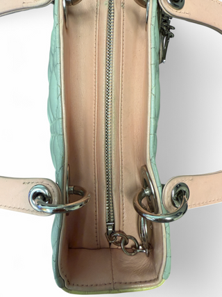 Christian Dior Lady Dior Lambskin Leather Pastel Tricolor Colorblock with Strap