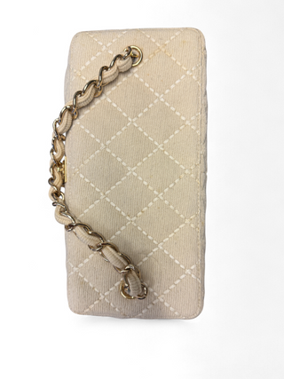 Chanel Beige Wool Wild Stitch Vanity Vintage Y2K Era Bag