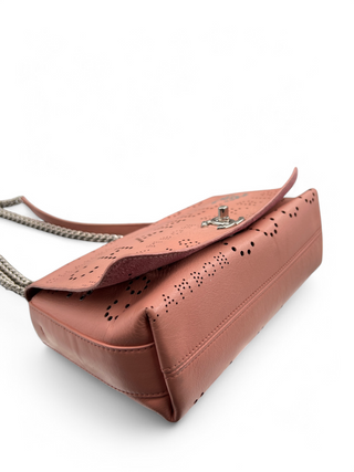 Chanel Logo Mania Eyelets Flap Bag in Perforated Calfskin with Tweed Pouch