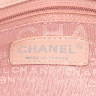 Chanel Vintage Y2K Era Large CC Lambskin Leather Wild Stitch Pink Flap Bag