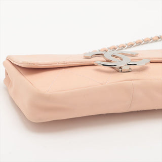 Chanel Vintage Y2K Era Large CC Lambskin Leather Wild Stitch Pink Flap Bag