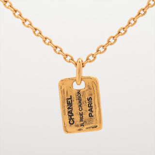 Chanel 31 Rue Cambon ID Dog Tag Charm Necklace