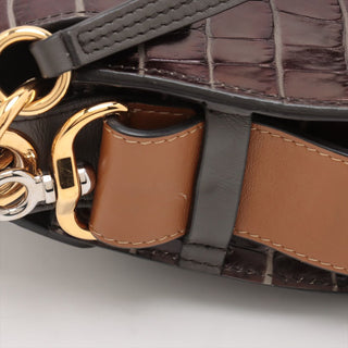 Chloe Tess Two 2 Way Tess Croc Embossed Leather Shoulder Bag RUNWAY SS19