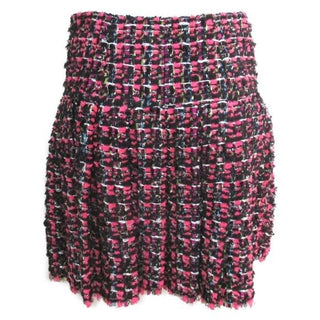 Chanel Pink Pleated Tweed Skirt Size 38 2