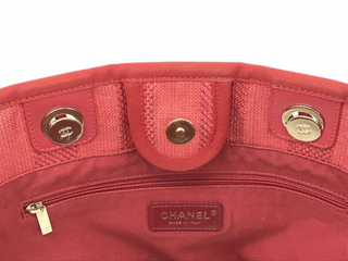 Chanel Mixed Fibers Striped Small Deauville Shoulder Bag