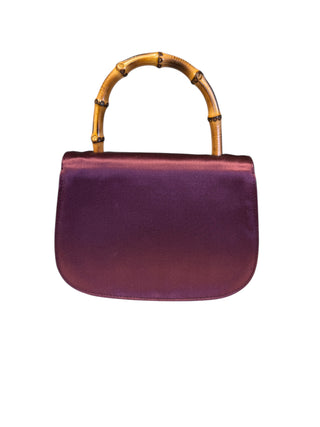 Gucci Satin Silk Mini Bamboo Flap Bag Purse