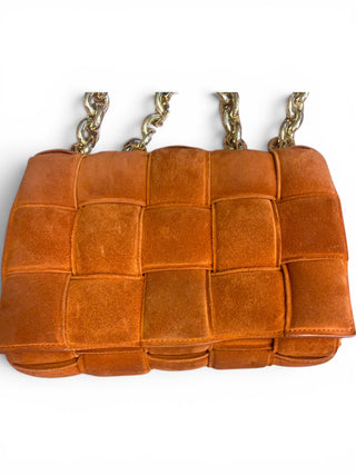 Bottega Veneta Cassette Woven Quilted Suede Crossbody (Copy)
