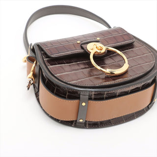 Chloe Tess Two 2 Way Tess Croc Embossed Leather Shoulder Bag RUNWAY SS19