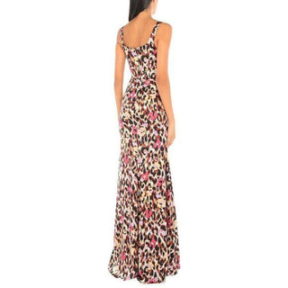 Roberto Cavalli Dress Leopard Cutout Maxi Silk