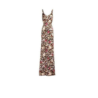 Roberto Cavalli Dress Leopard Cutout Maxi Silk