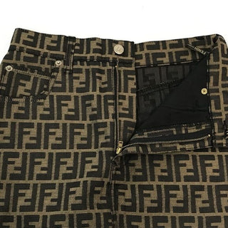 Fendi Vintage 80s Jacquard Skirt Zucca FF Monogram Print