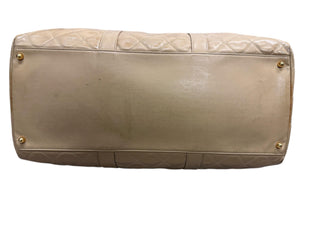 Leather Quilted Vintage 90s 24K Gold Plated Travel Bag w Logo Tag Clochette COA from Entrupy