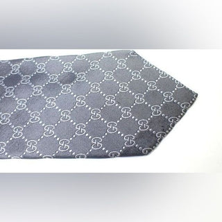 Gucci Vintage Y2K Tom Ford Era Black GG Guccissima Silk Tie w Box