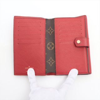 Louis Vuitton Pallas Compact Wallet Monogram Canvas Cherry Leather