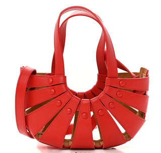 Bottega Veneta Leather Small Shell Two Way Crossbody and Tote Bag