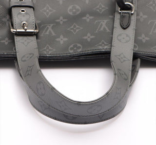 LOUIS VUITTON Coated Canvas and Leather Trim Shoulder Bags Jumbo Cabas Eclipse Shoulder Travel Bag