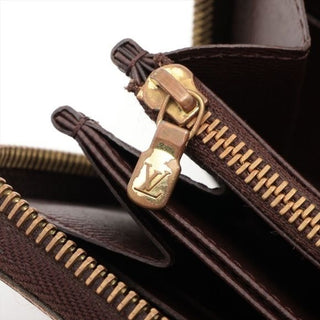 Louis Vuitton Zip Around Damier Ebene Wallet with Box