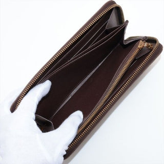Louis Vuitton Zip Around Damier Ebene Wallet with Box