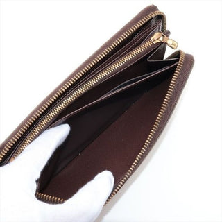 Louis Vuitton Zip Around Damier Ebene Wallet with Box