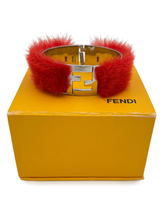Fendi Mink Fur and Sterling Silver  Bracelet