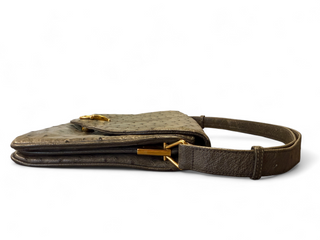 Gucci Ostrich Horsebit Vintage 70s Shoulder Bag Purse