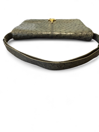 Gucci Ostrich Horsebit Vintage 70s Shoulder Bag Purse