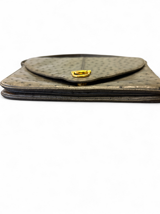 Gucci Ostrich Horsebit Vintage 70s Shoulder Bag Purse