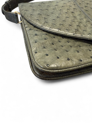 Gucci Ostrich Horsebit Vintage 70s Shoulder Bag Purse