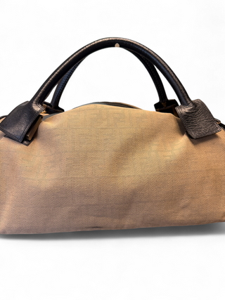 Fendi Duffle Travel Overnight Bag Carryon Compliant Beige Zucca Print Canvas