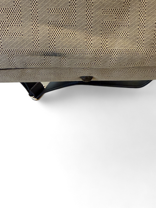 Fendi Duffle Travel Overnight Bag Carryon Compliant Beige Zucca Print Canvas