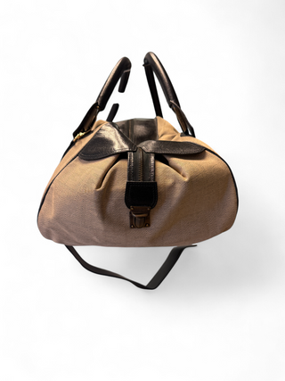 Fendi Duffle Travel Overnight Bag Carryon Compliant Beige Zucca Print Canvas