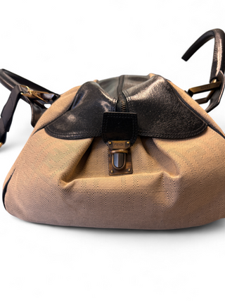 Fendi Duffle Travel Overnight Bag Carryon Compliant Beige Zucca Print Canvas