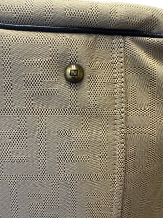 Fendi Duffle Travel Overnight Bag Carryon Compliant Beige Zucca Print Canvas