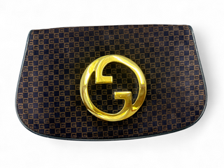 Gucci Blondie Blondy Clutch Vintage 70s Square G Suede and Leather bag