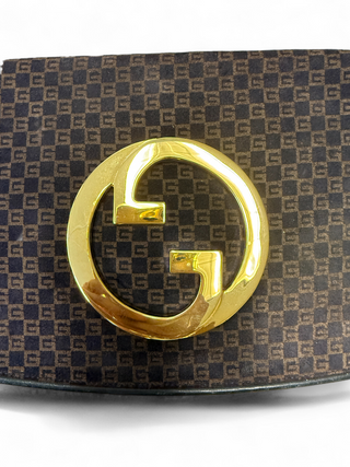Gucci Blondie Blondy Clutch Vintage 70s Square G Suede and Leather bag
