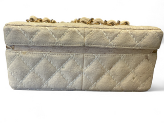 Chanel Beige Wool Wild Stitch Vanity Vintage Y2K Era Bag