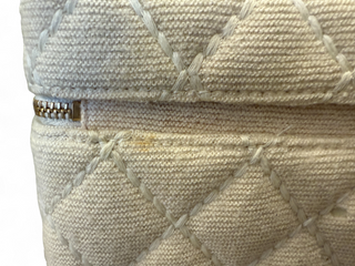 Chanel Beige Wool Wild Stitch Vanity Vintage Y2K Era Bag