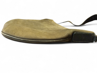 Gucci Vintage 80s Leather Nubuck Suede Half Moon Shoulder Bag