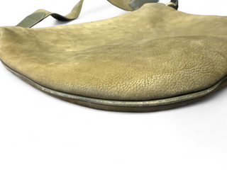 Gucci Vintage 80s Leather Nubuck Suede Half Moon Shoulder Bag