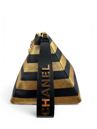 Chanel Métiers d'Art Kheops Pyramid Bag CC Gold and Black Calfskin Leather